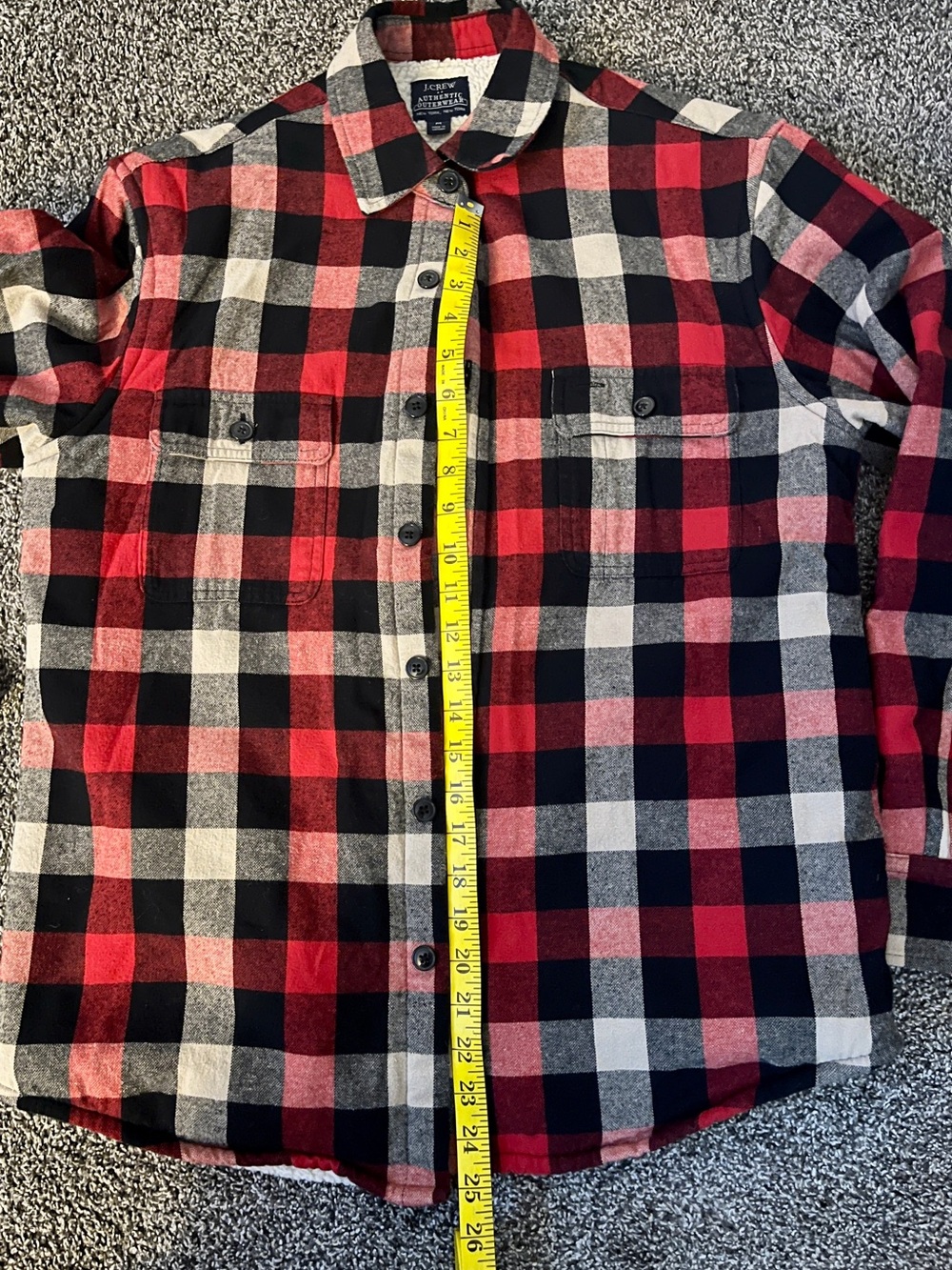 J Crew Men’s Plaid Fleece Jacket Size Medium - Picture 5 of 10